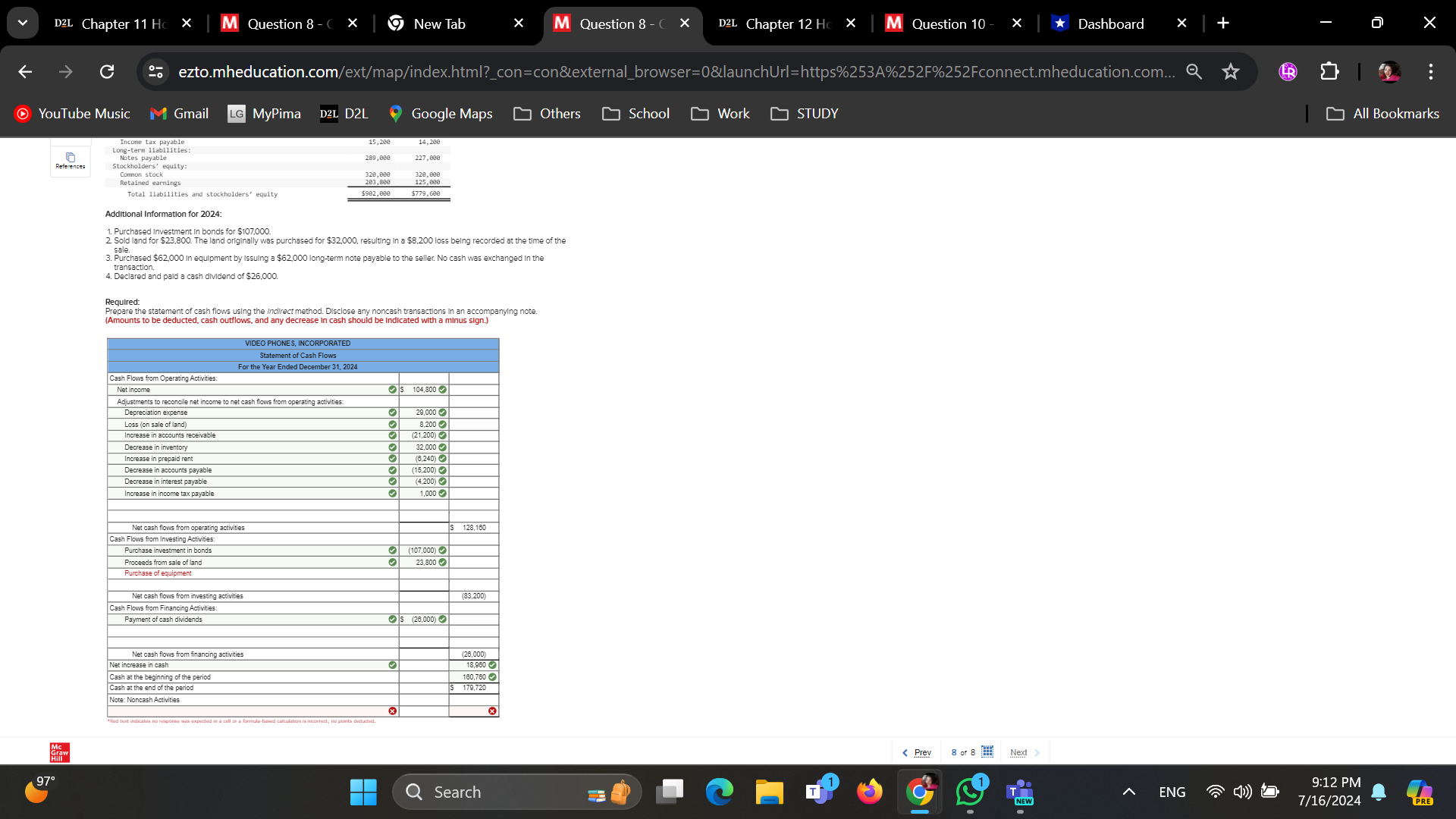 D2L Chapter 11 Homework - 30128 X | M Question 8