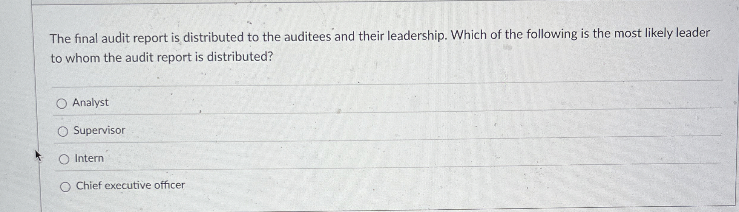 The final audit report is distributed to the