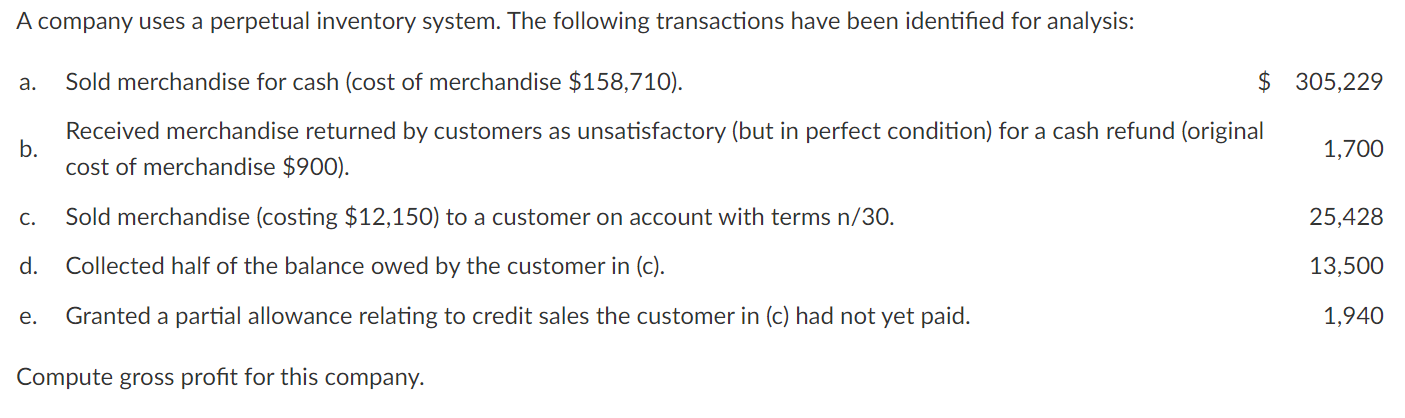 A company uses a perpetual inventory system. The