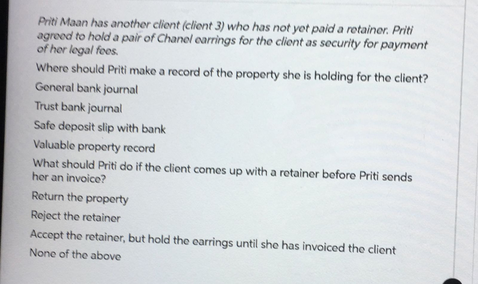 Priti Maan has another client (client 3) who has