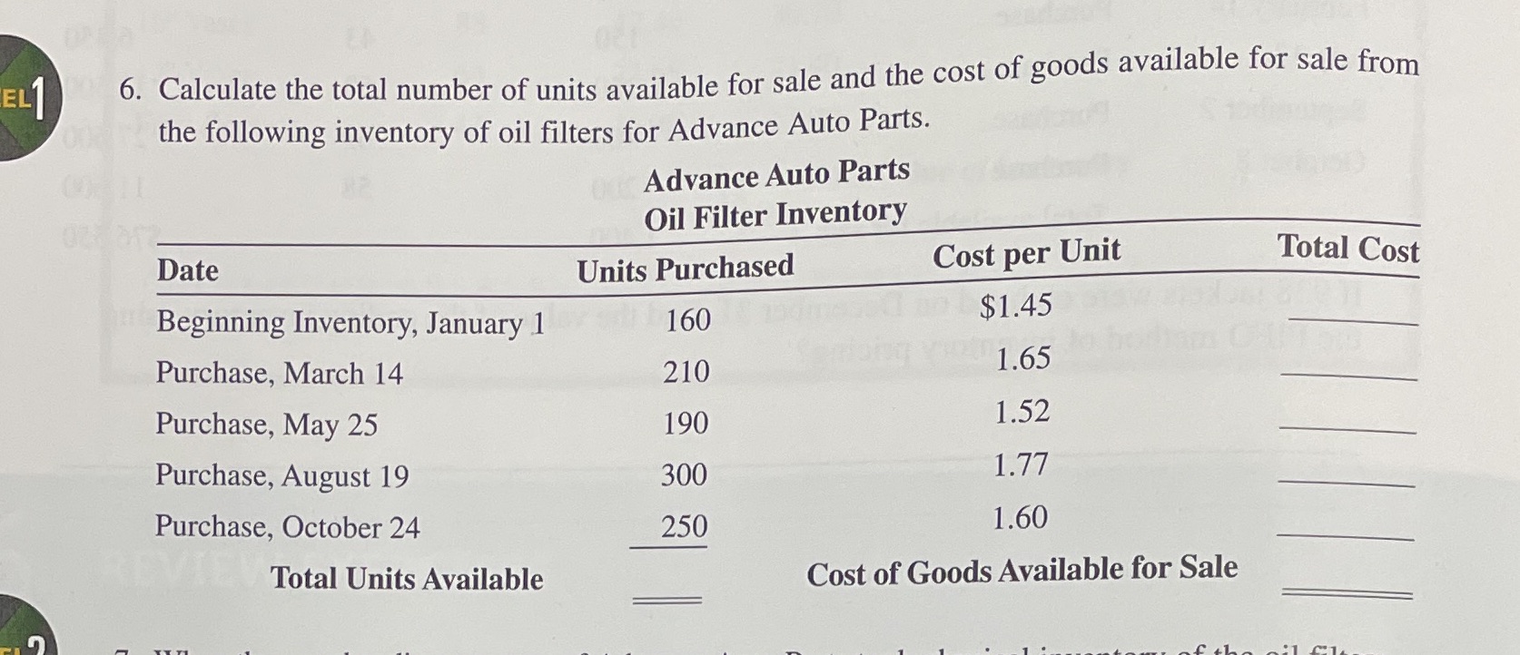 Business mathematics chapter 16 EL1 6. Calculate