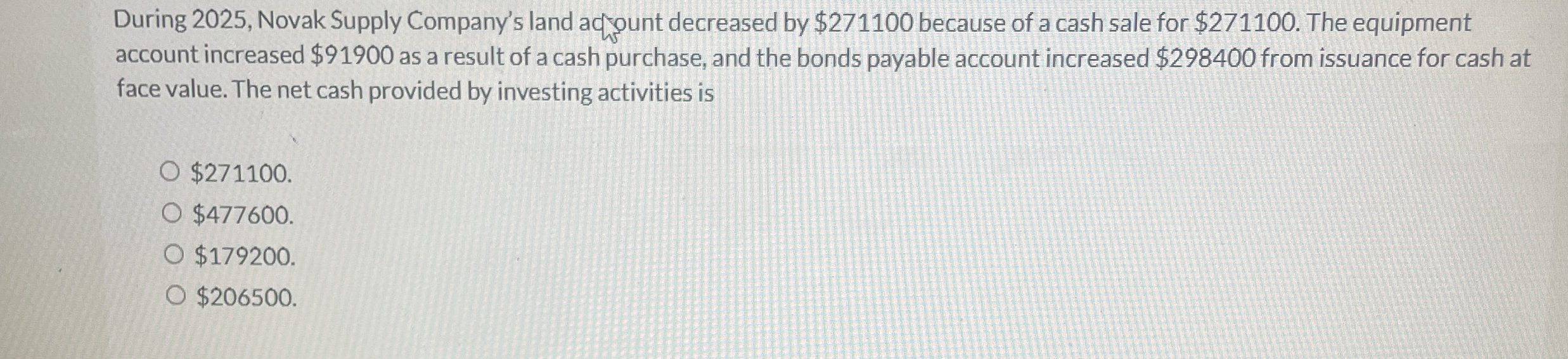 During 2 0 2 5 , Novak Supply Company's land