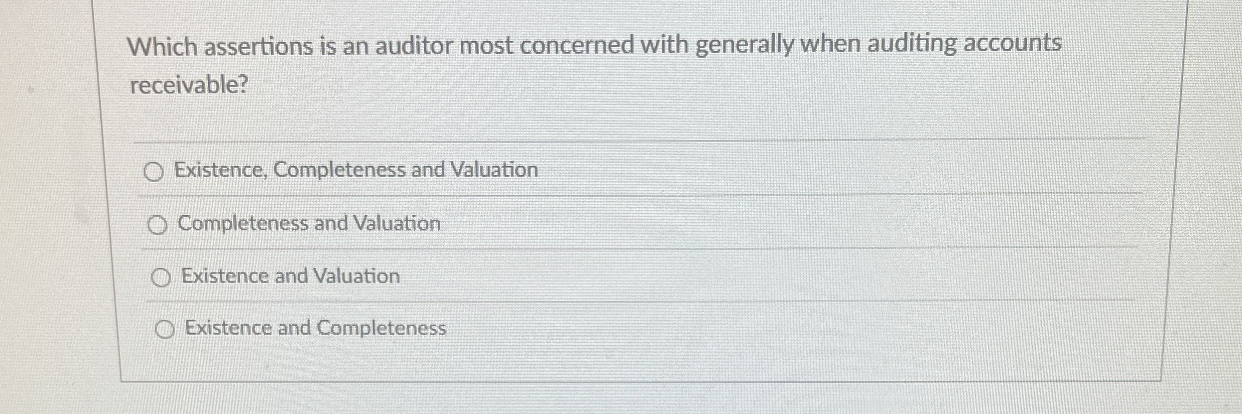 Which assertions is an auditor most concerned