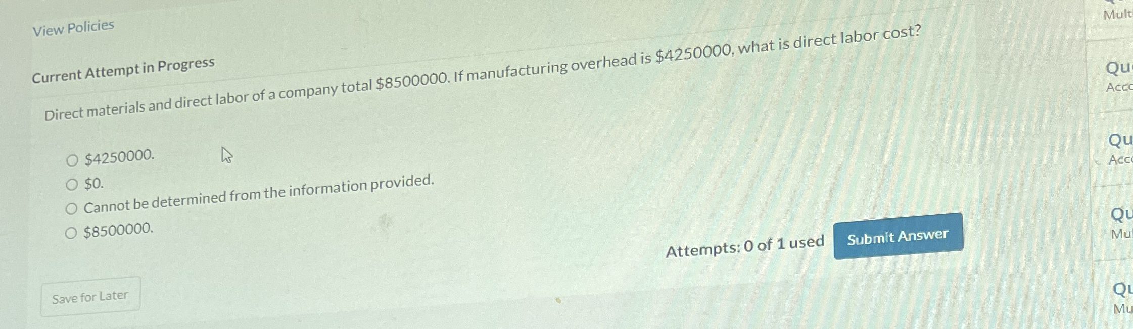 View Policies Current Attempt in Progress Direct