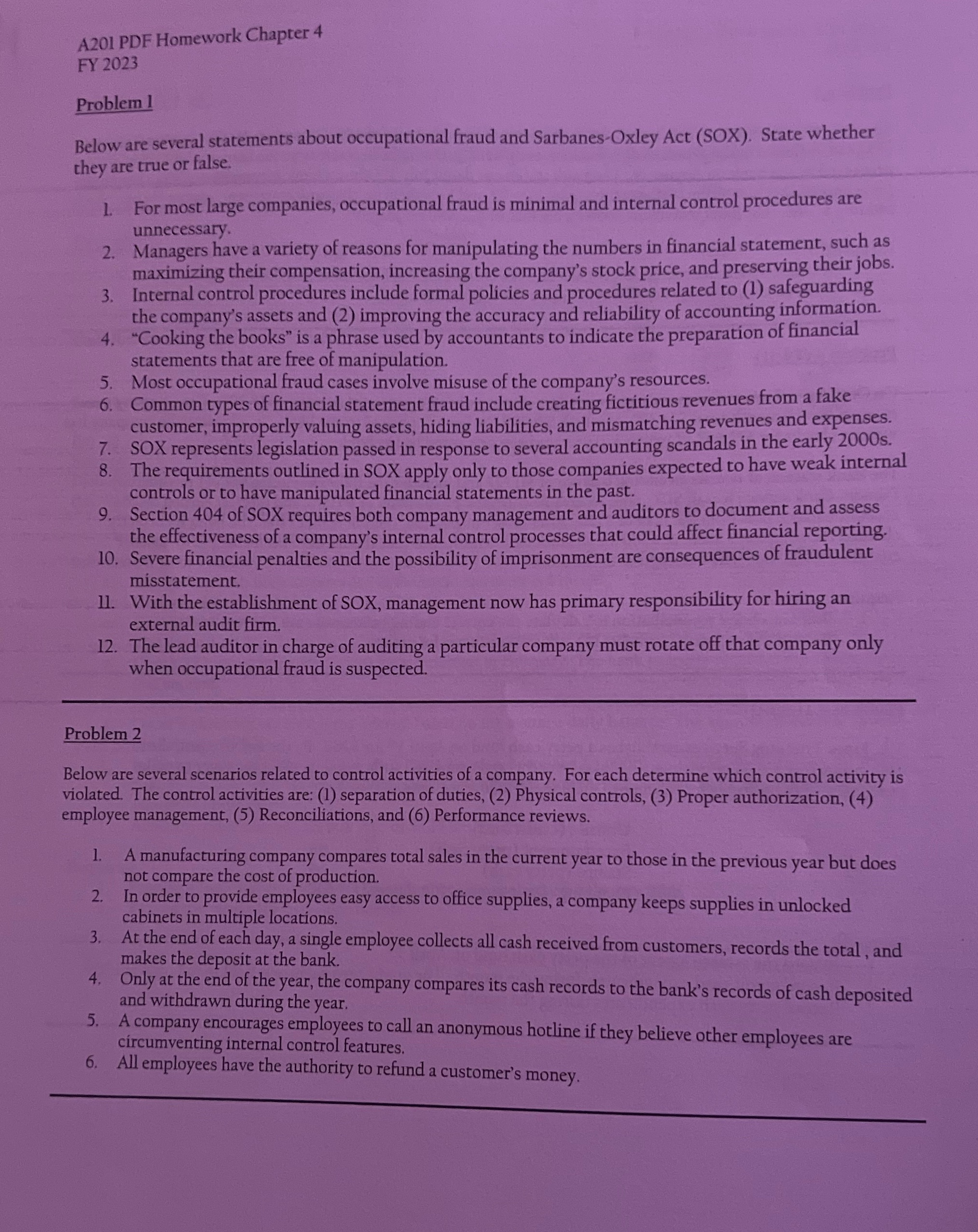 A201 PDF Homework Chapter 4 FY 2023 Problem 1