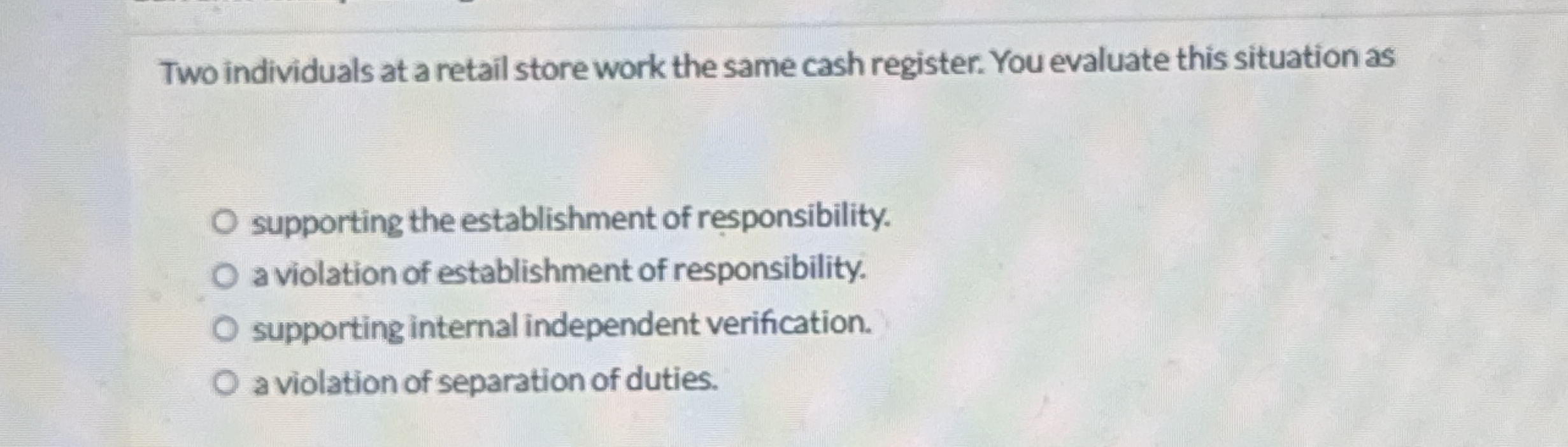 Two individuals at a retail store work the same