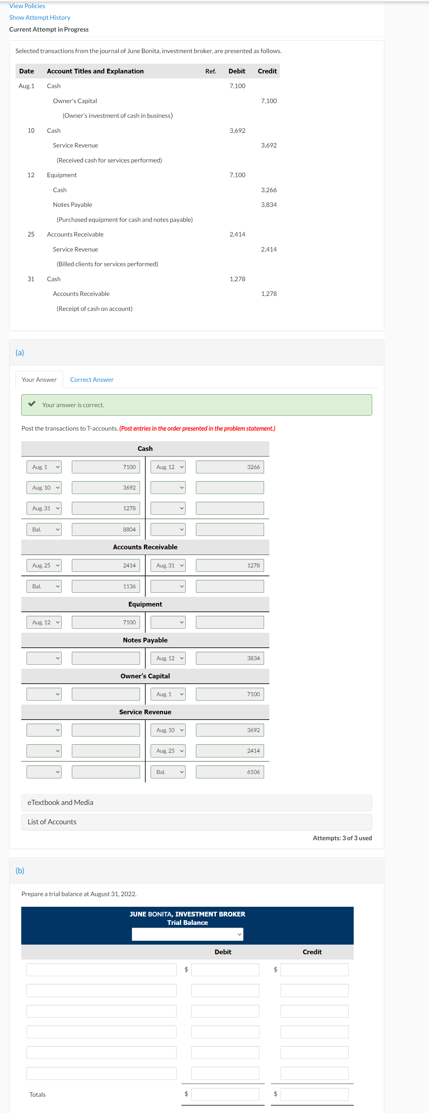 View Policies Show Attempt History Current