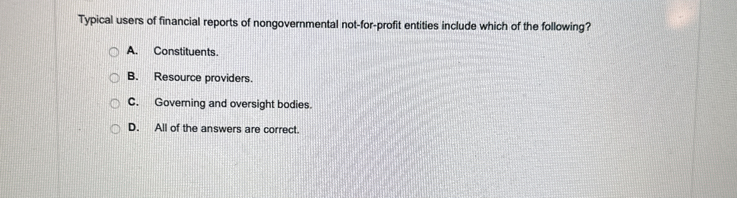 Typical users of financial reports of