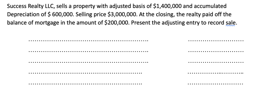 help Success Realty LLC, sells a property with
