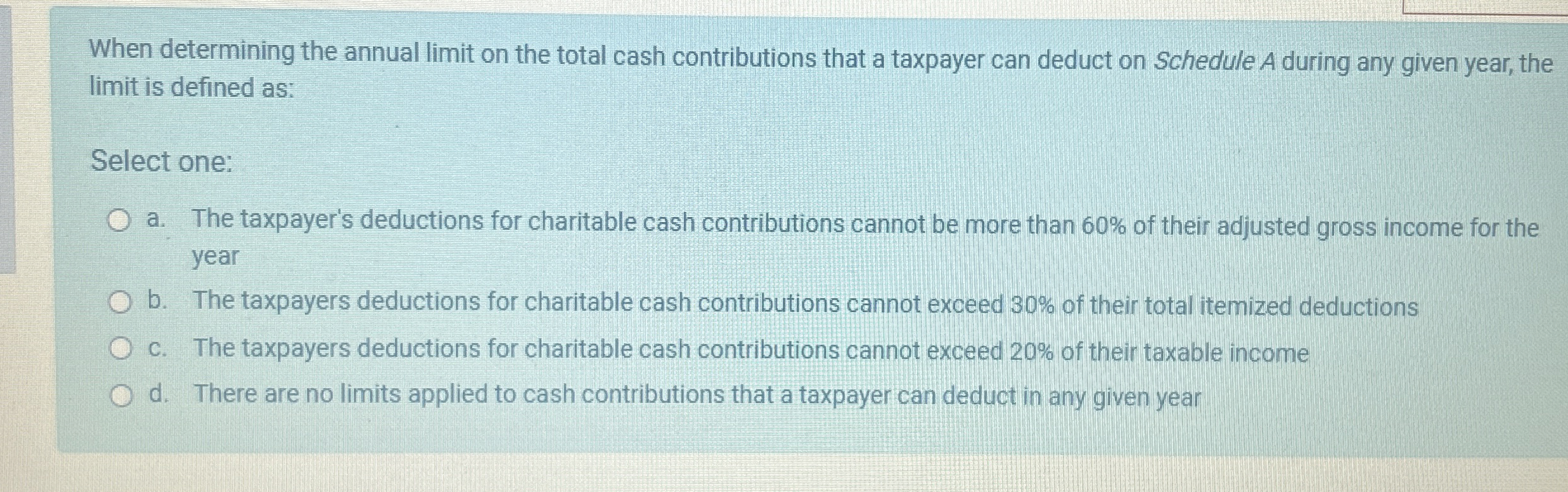 When determining the annual limit on the total