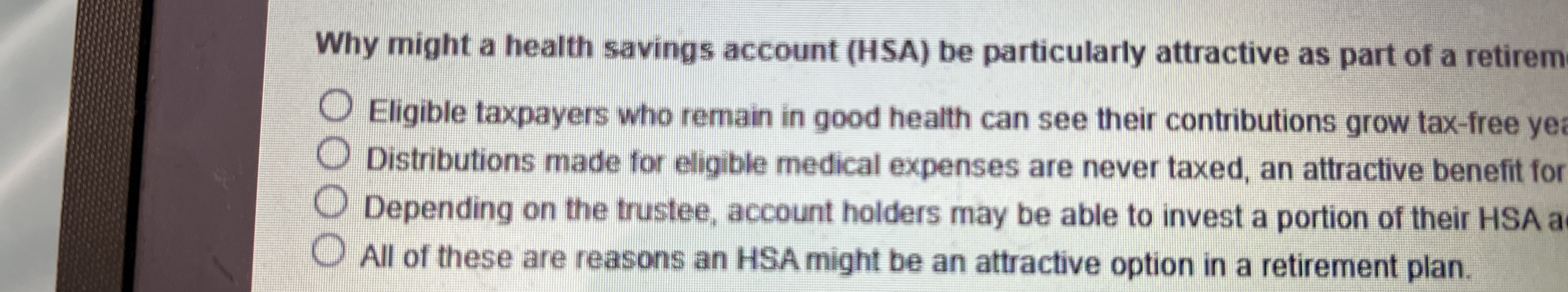 Why might a health savings account ( HSA ) be