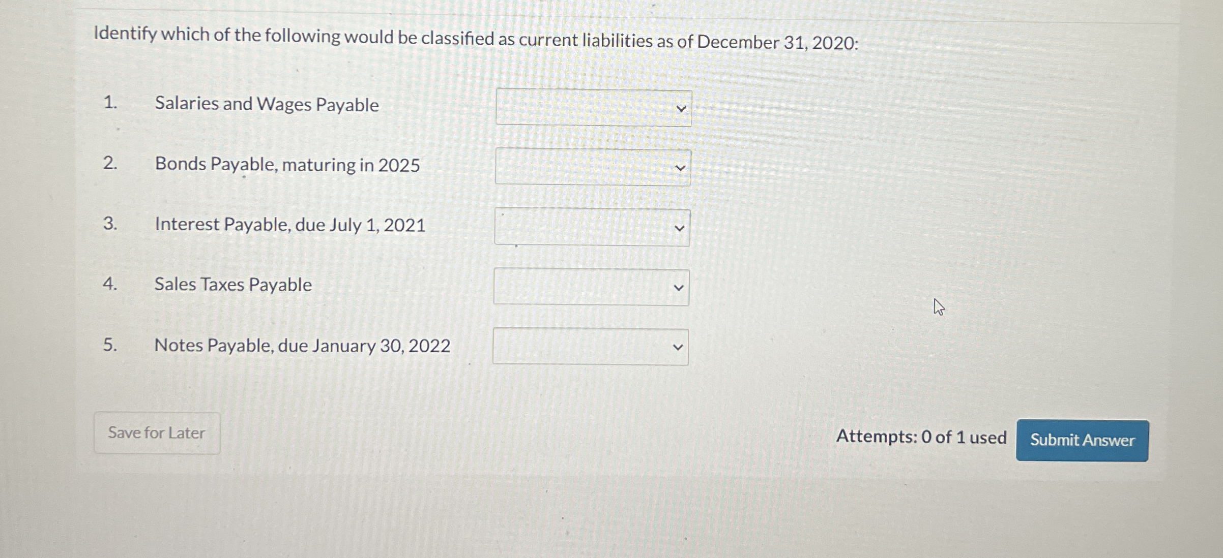 Identify which of the following would be