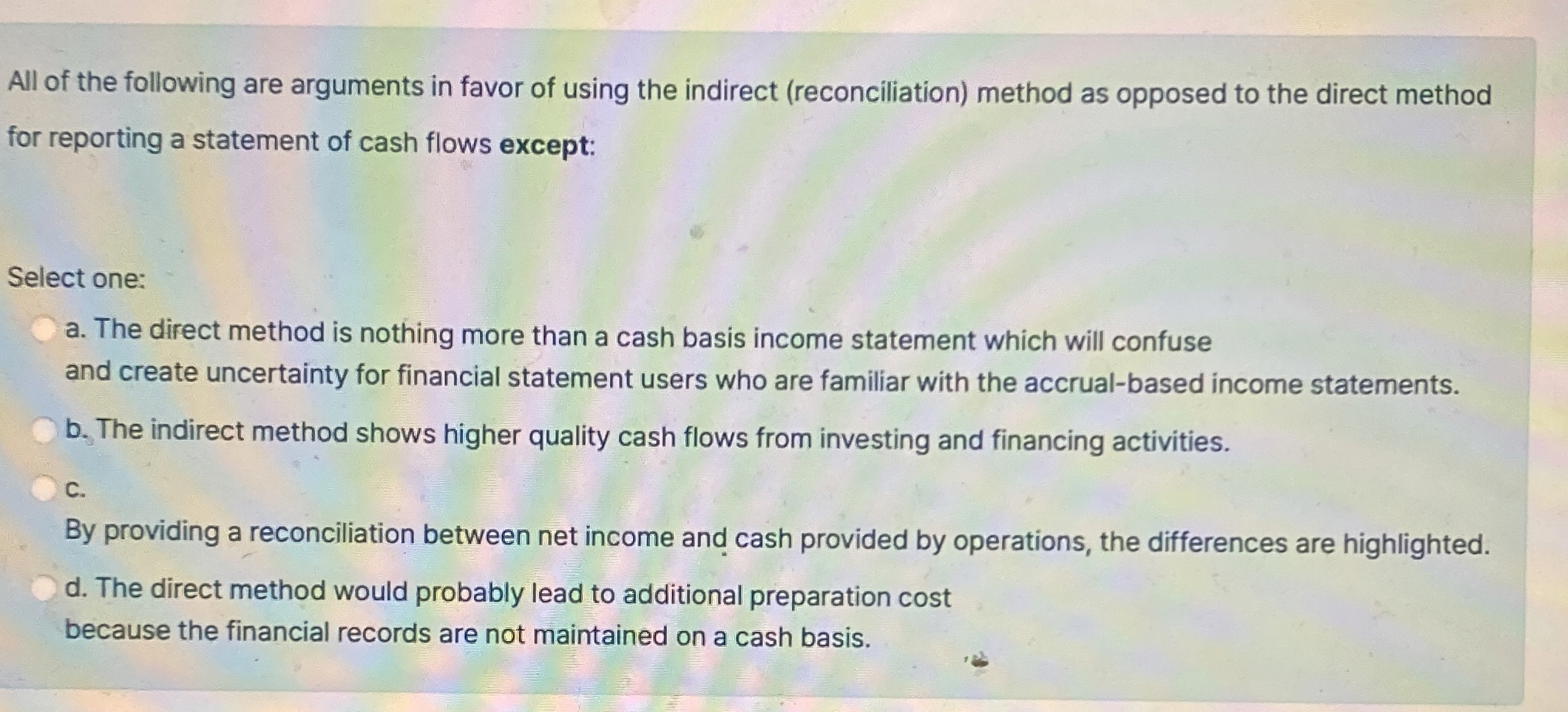 All of the following are arguments in favor of