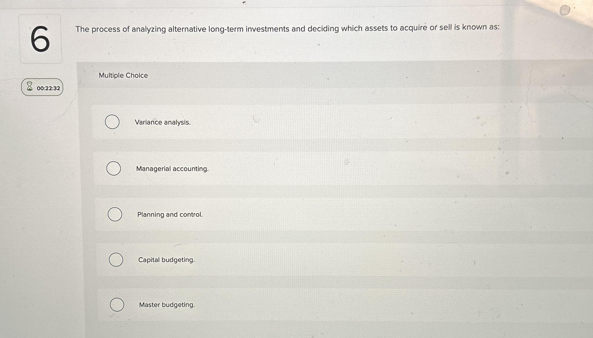The process of analyzing alternative long - term