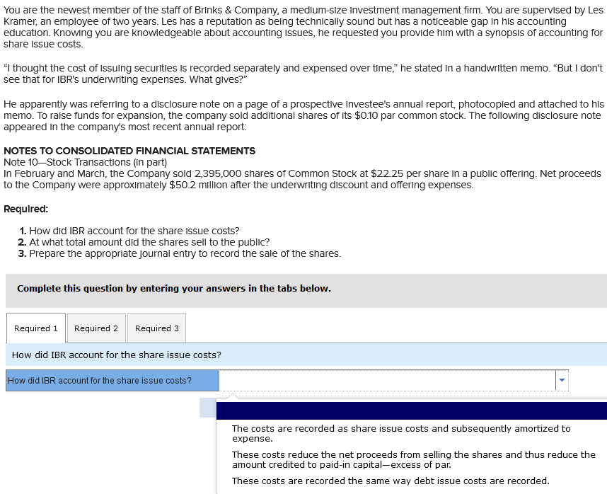 You are the newest member of the staff of Brinks