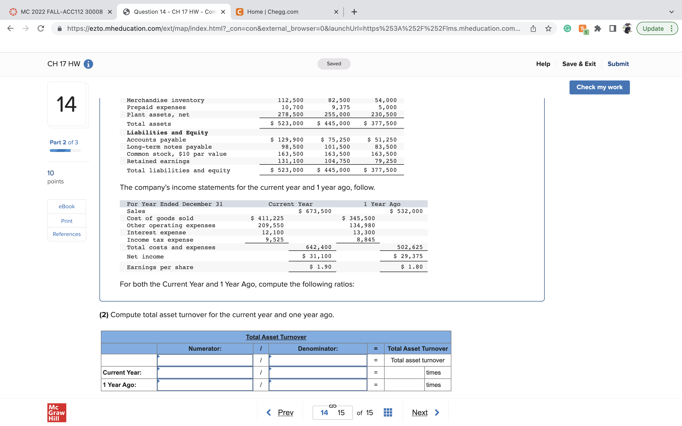 MC 2022 FALL-ACC112 30008 x 6 Question 13 - CH 17