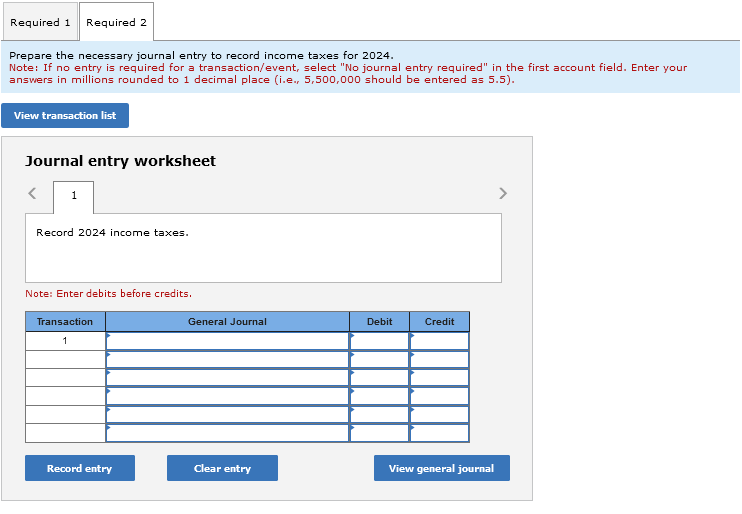 Required Information The following information