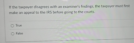 If the taxpayer disagrees with an examiner's