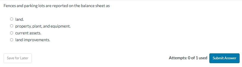 Fences and parking lots are reported on the