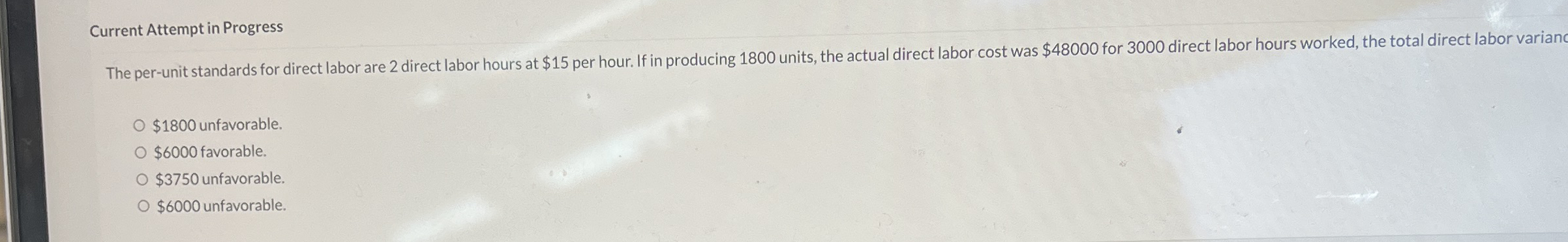 Current Attempt in Progress The per - unit