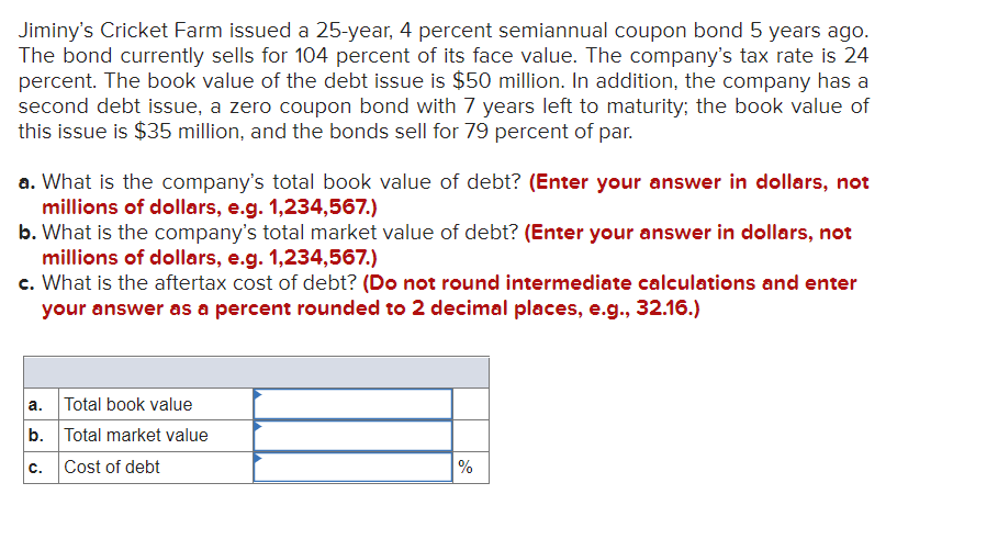 Jiminy's Cricket Farm issued a 25year, 4