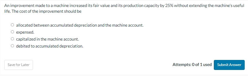 An improvement made to a machine increased its