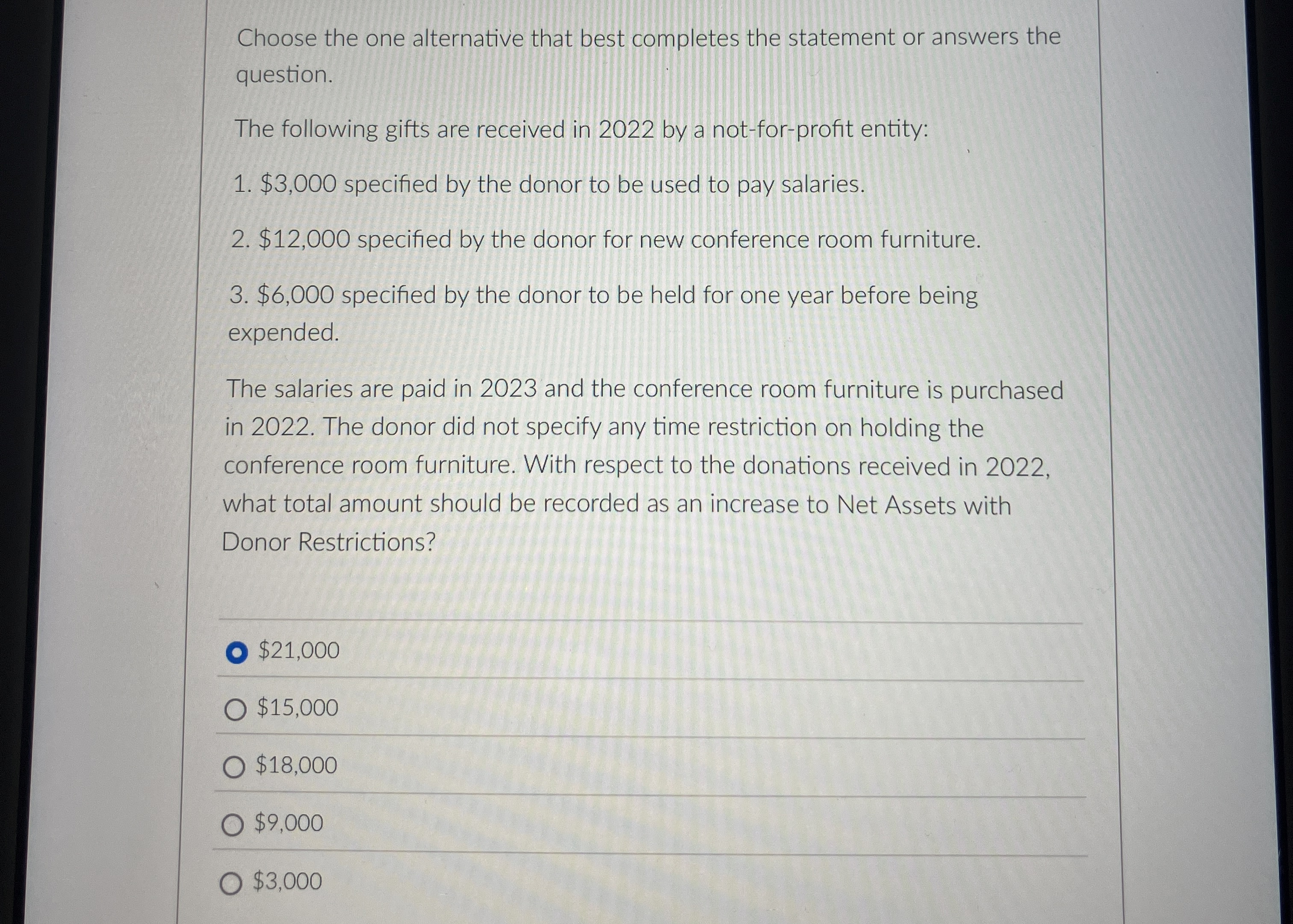 Choose the one alternative that best completes