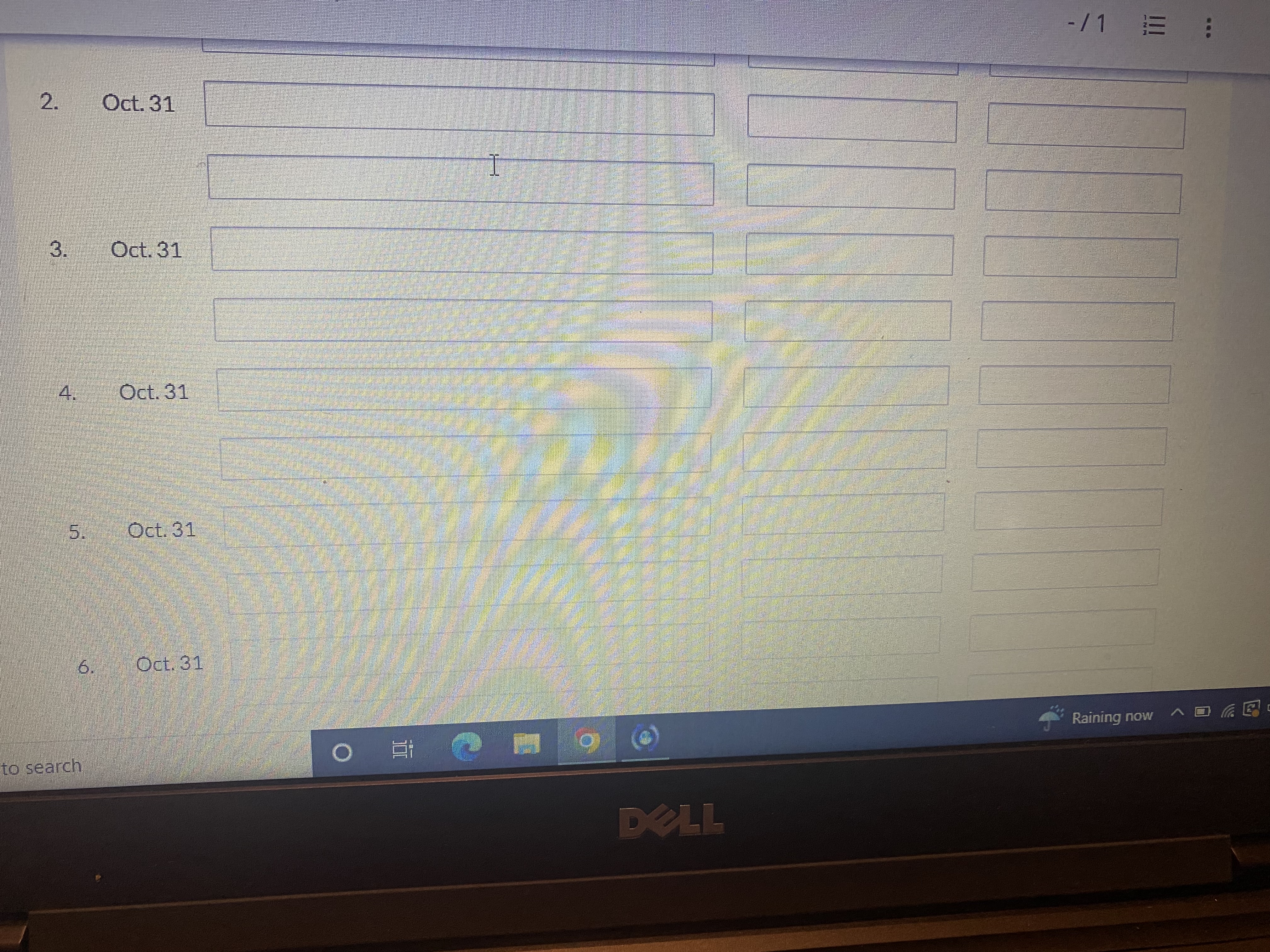 Question 3 of 3 - /1 E ... No. Date Account