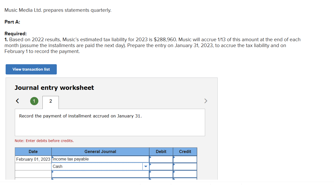 Music Media Ltd . prepares statements quarterly.
