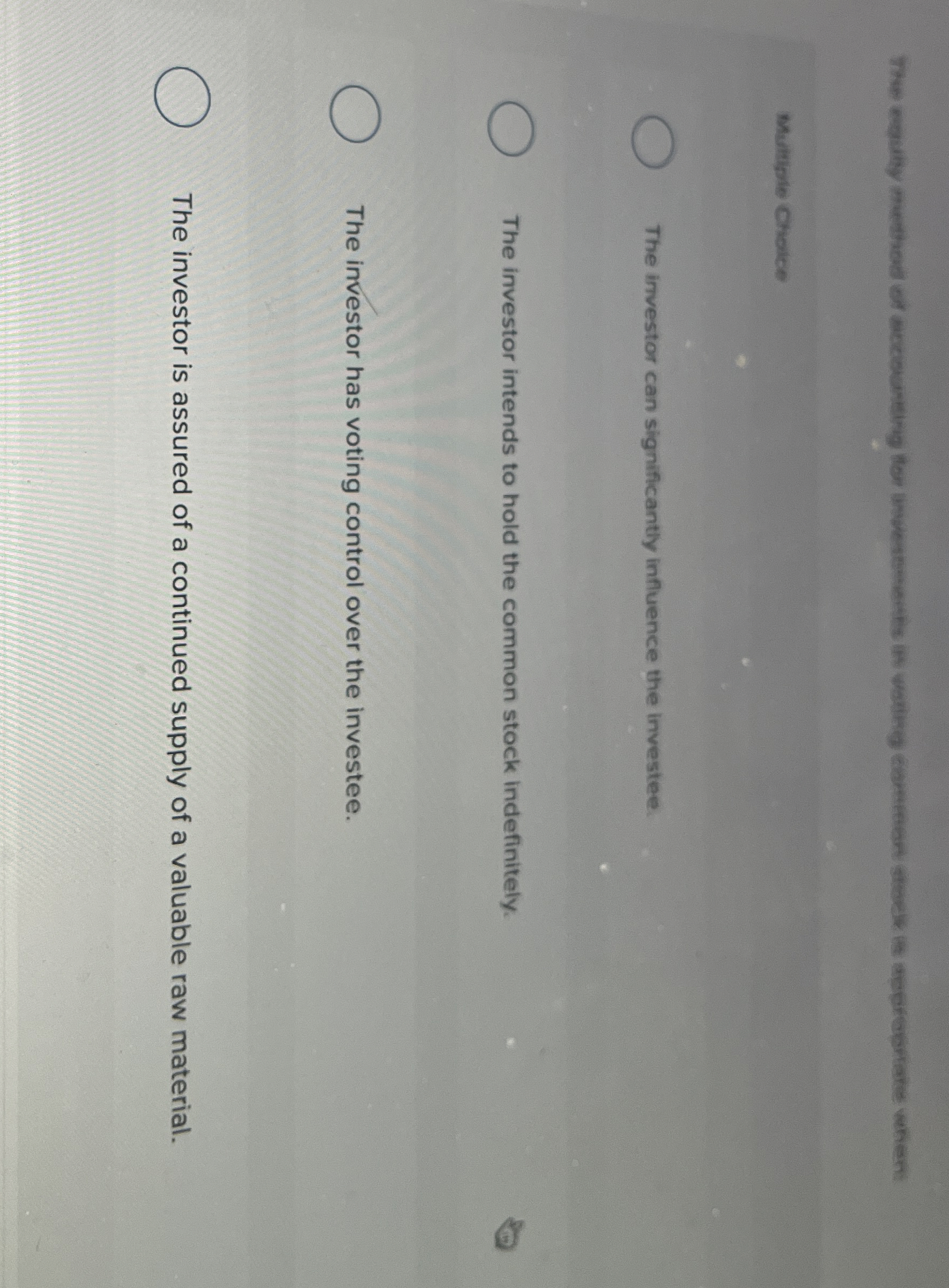 Melliple Cricice The investor can significantly