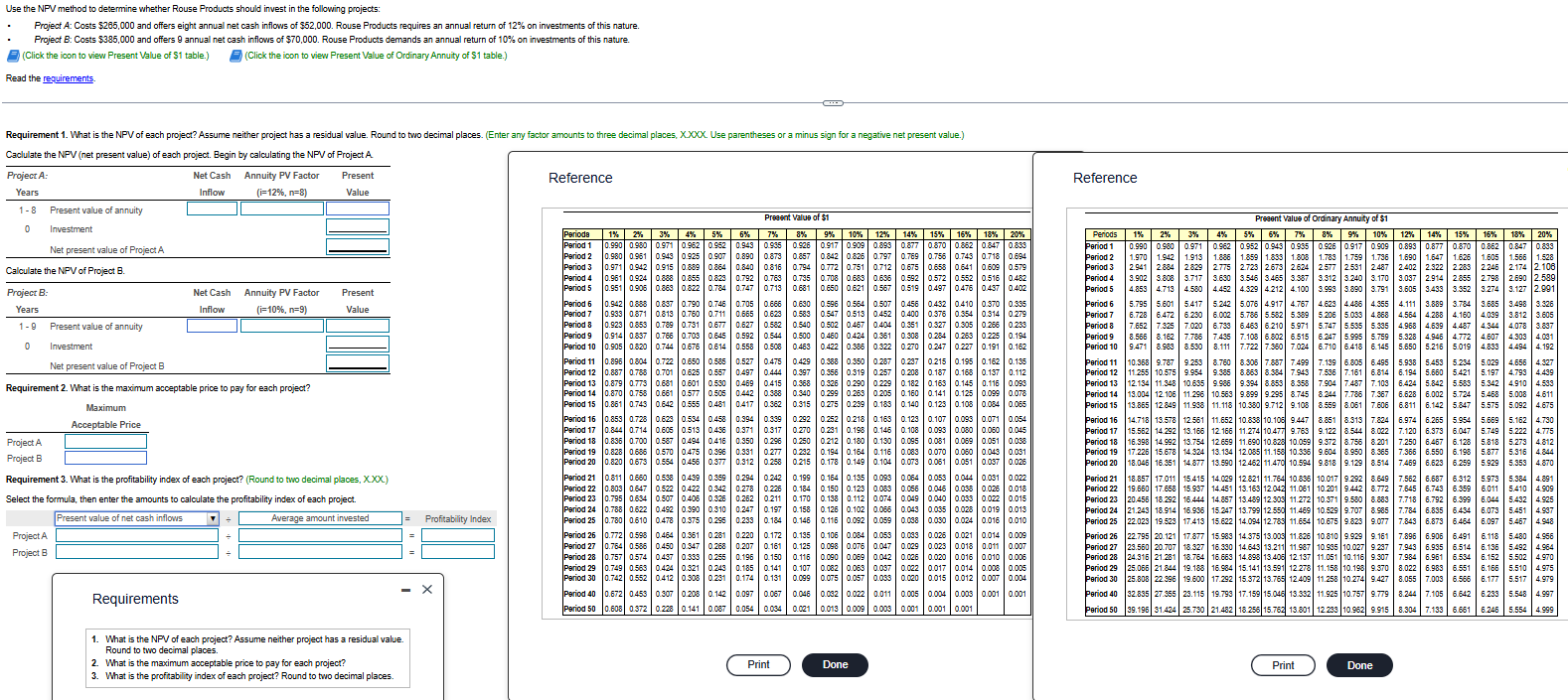 Use the NPV method to determine whether