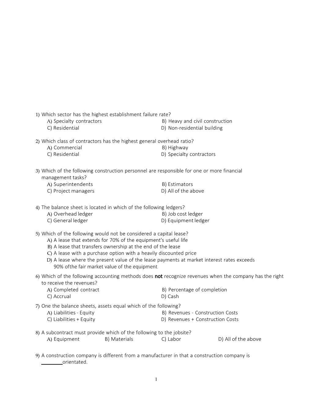 1) Which sector has the highest establishment