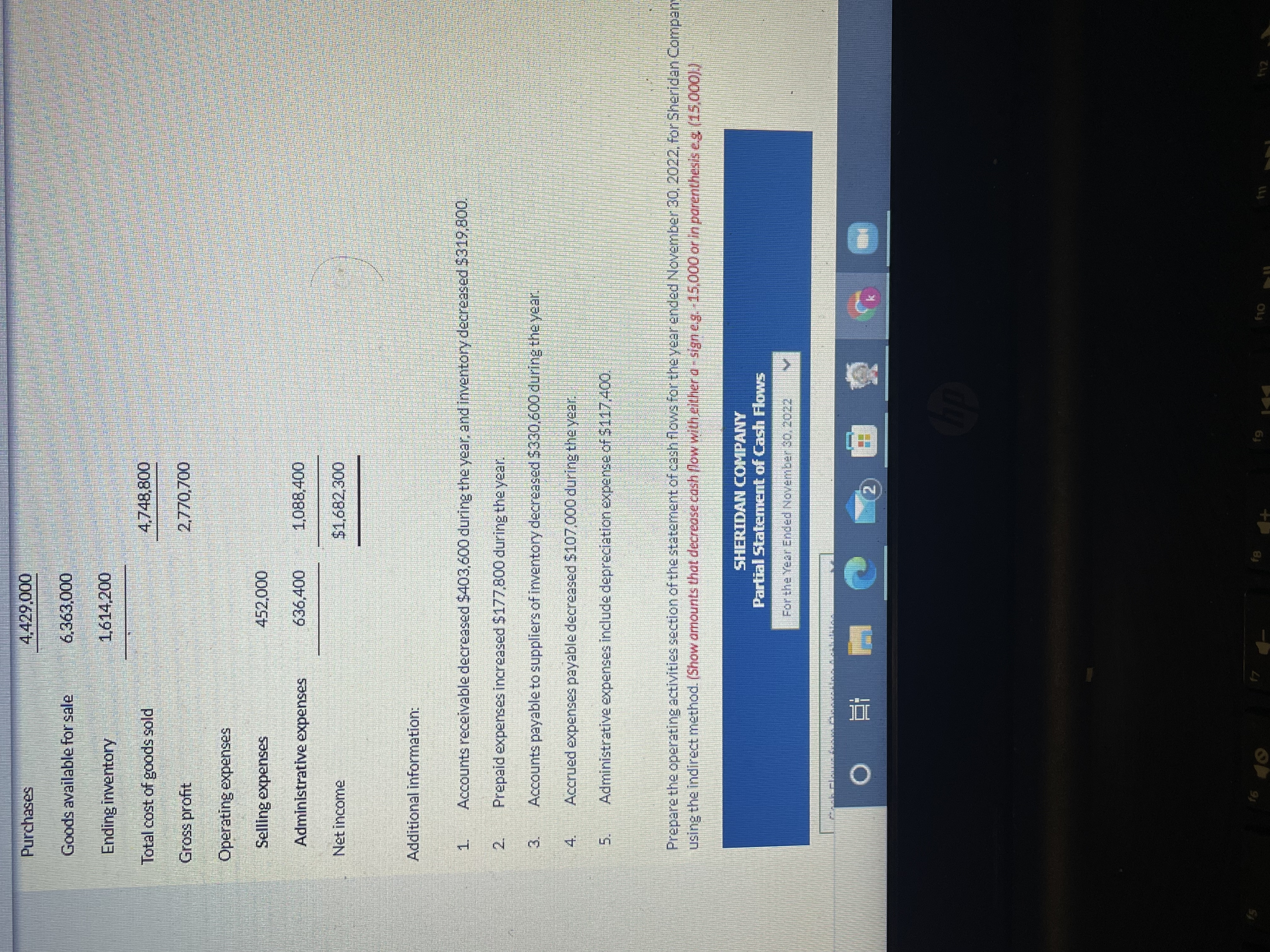 Purchases 4.429.000 Goods available for sale