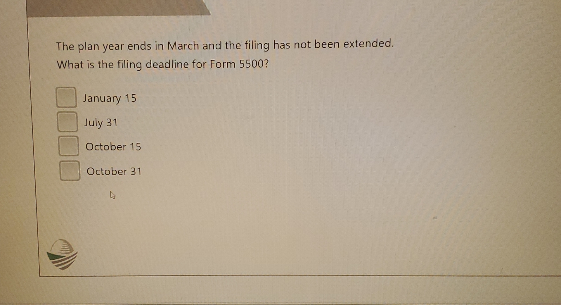 The plan year ends in March and the filing has