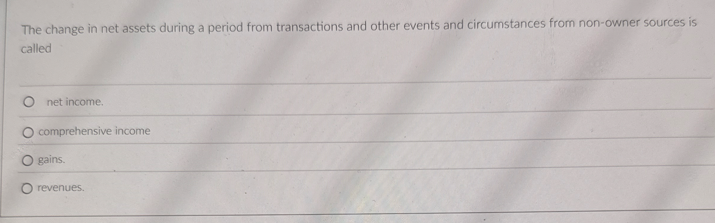 The change in net assets during a period from