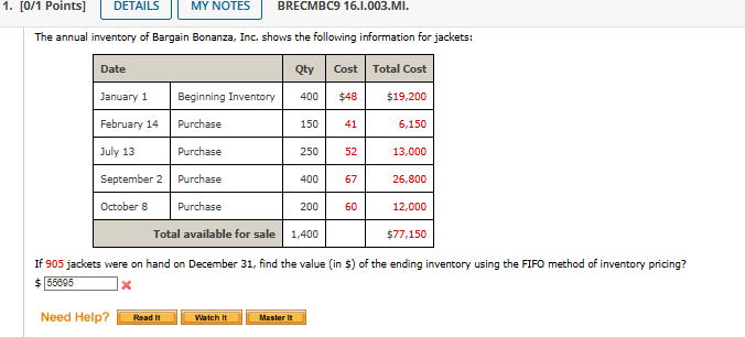 1 . [ 0 / 1 Points ] BRECMBC 9 1 6 . I . 0 0 3 .