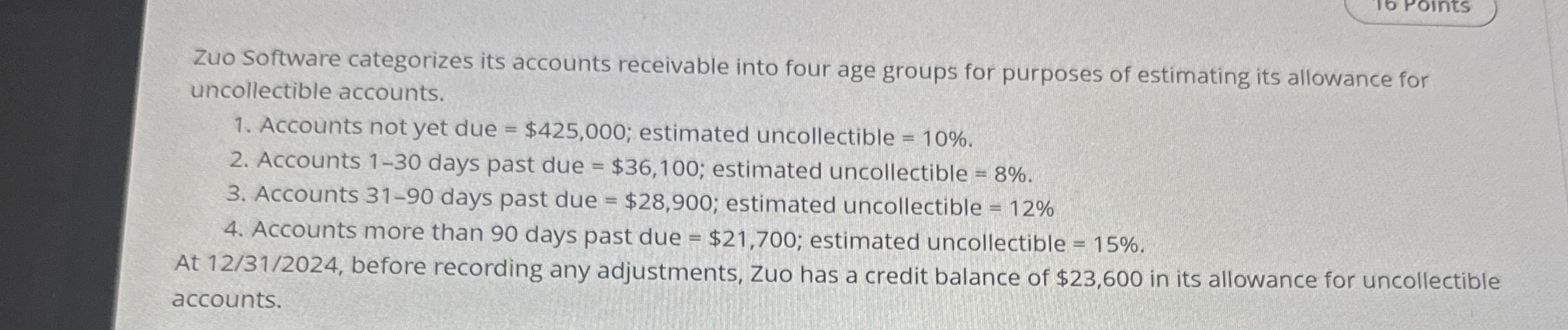 Zuo Software categorizes its accounts receivable