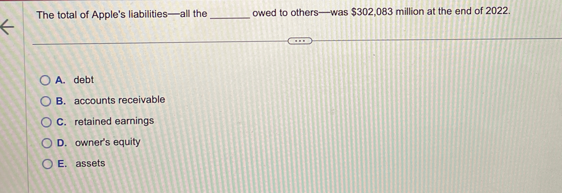 The total of Apple's liabilities - all the owed