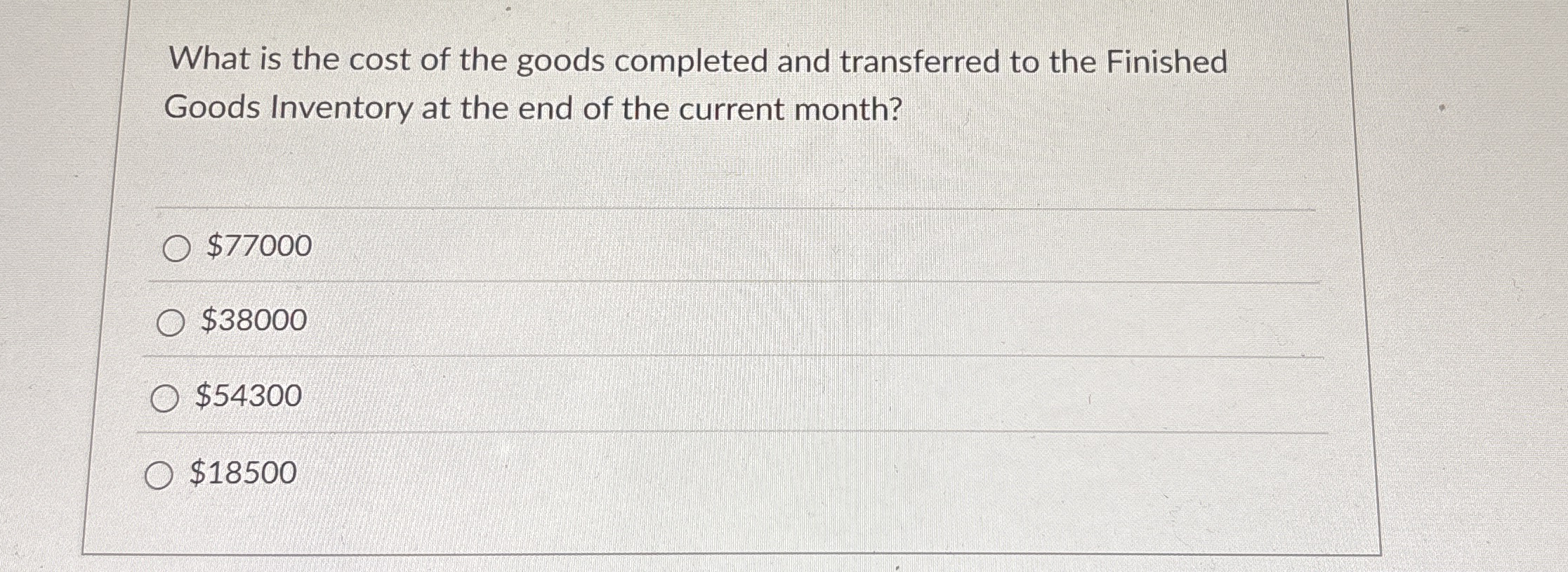 What is the cost of the goods completed and