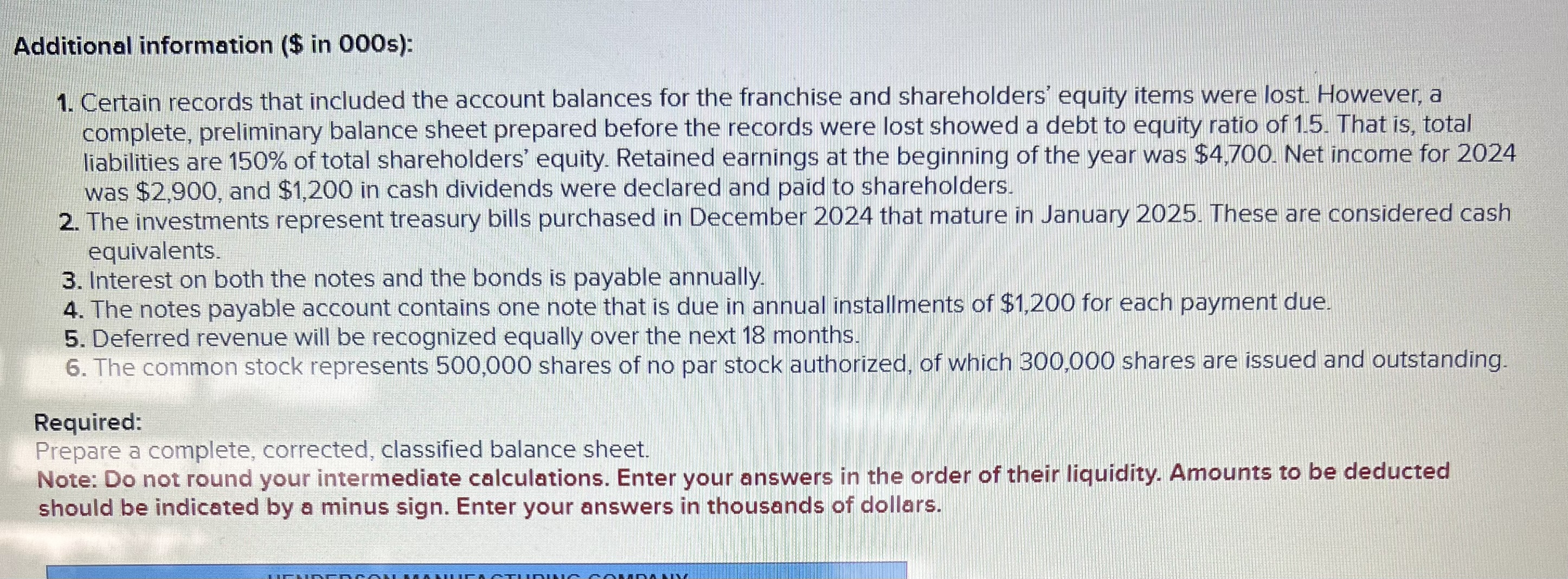 As controller for Henderson, you are attempting
