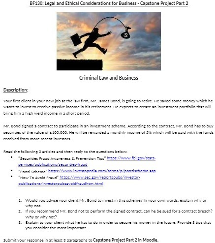 BF130: Legal and Ethical Considerations for