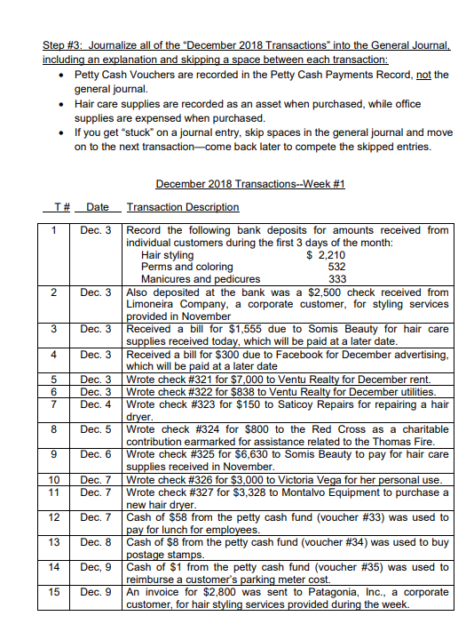 Step 3 Need help, where does petty cash go and