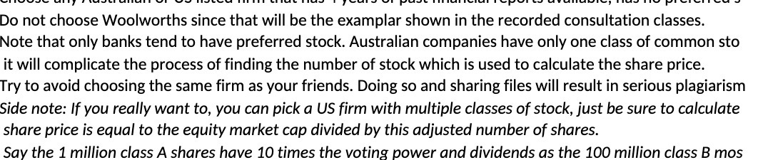 Do not choose Woolworths since that will be the