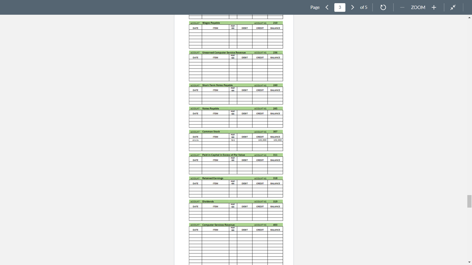ACCT 305 Practice Set : Fail 2022 Practice Set