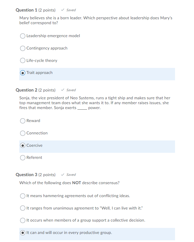 Question 1 {2 points] 2' Saved Mary believes