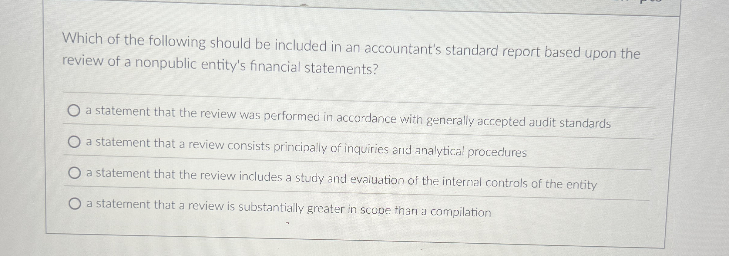 Which of the following should be included in an