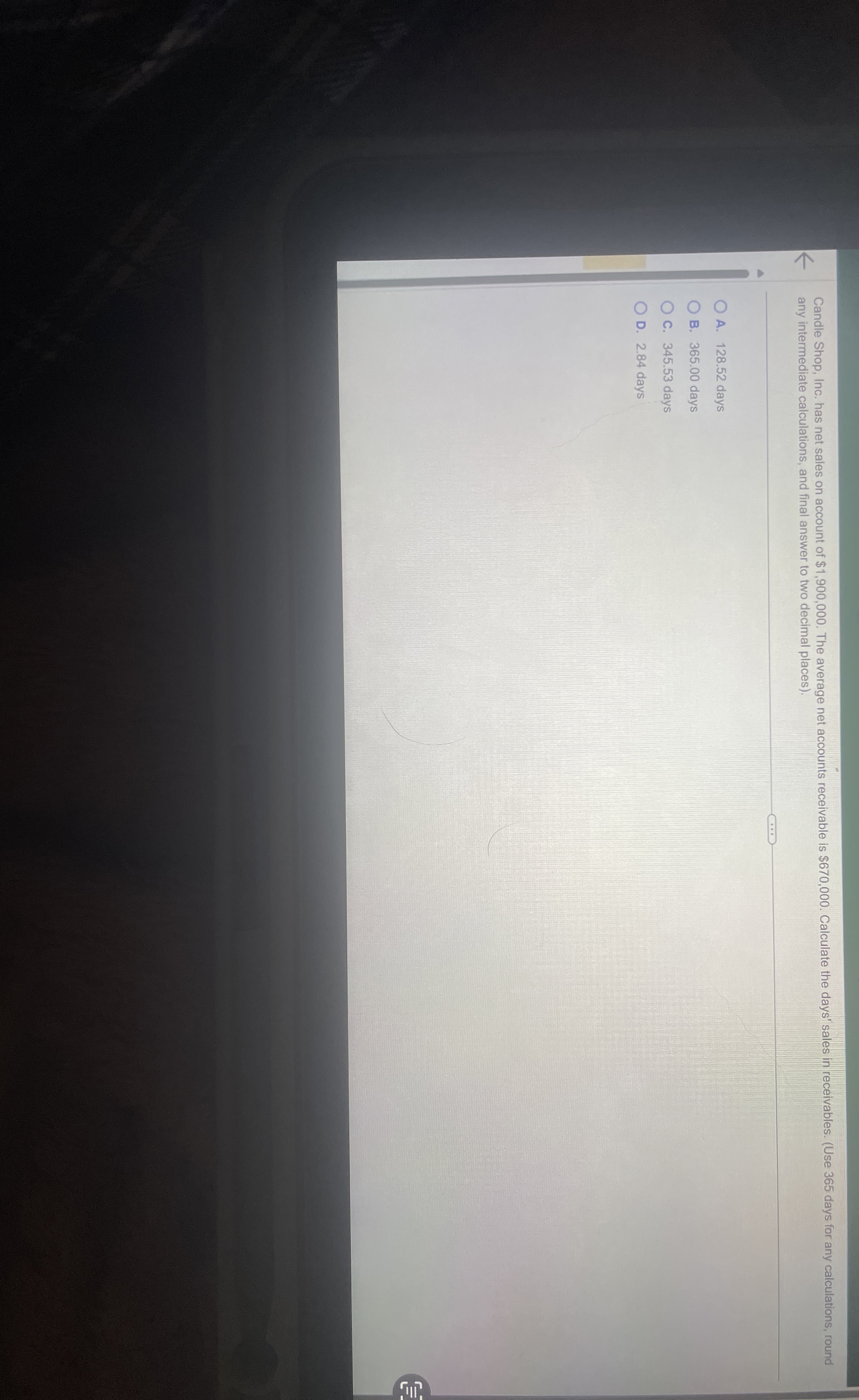 Candle Shop, Inc. has net sales on account of $ 1