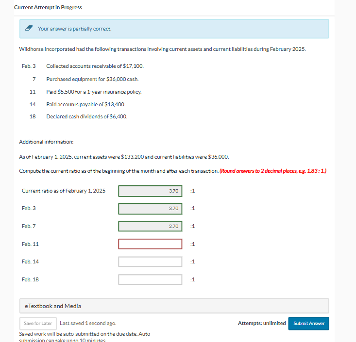 Current Attempt in Progress Your answer is