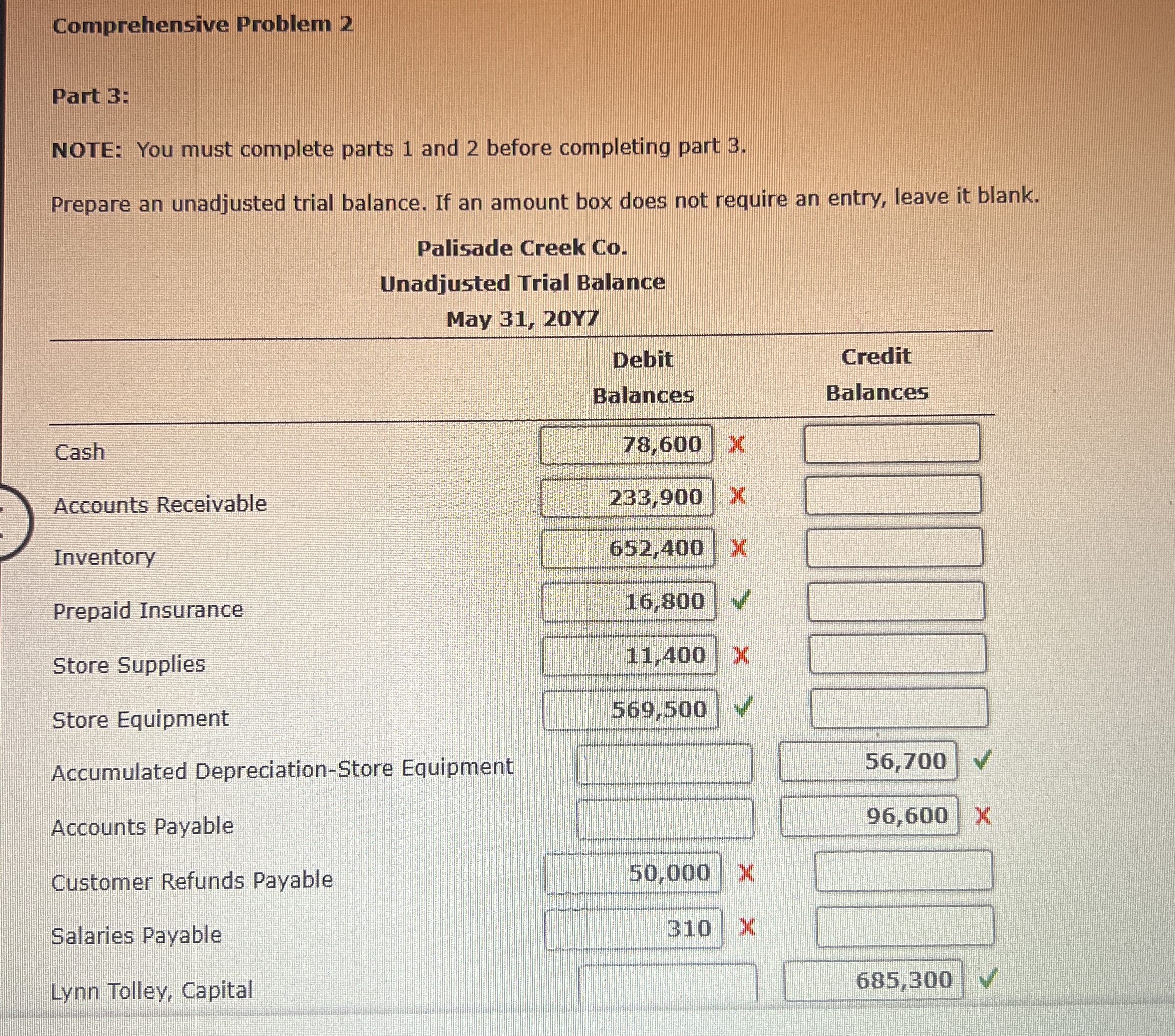 Comprehensive Problem 2 Part 3 : NOTE: You must