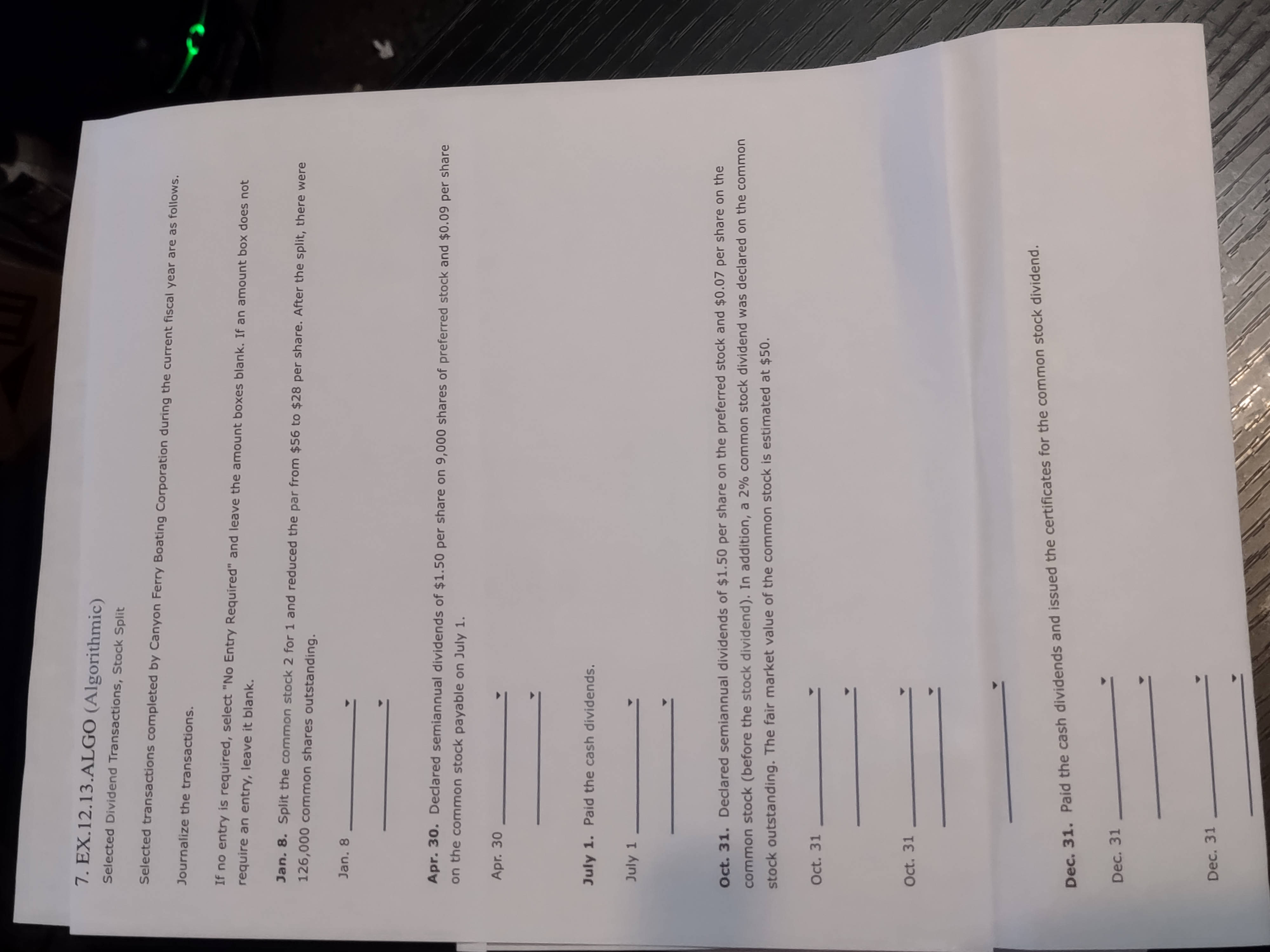 7. EX.12.13.ALGO (Algorithmic) Selected Dividend